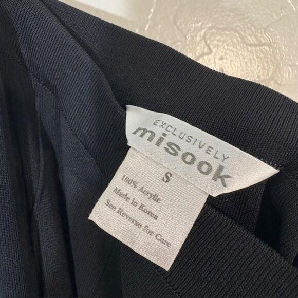 Misook Pants Womens Small Black Knit Pull On Elastic Waist Straight Leg Travel - Picture 4 of 7